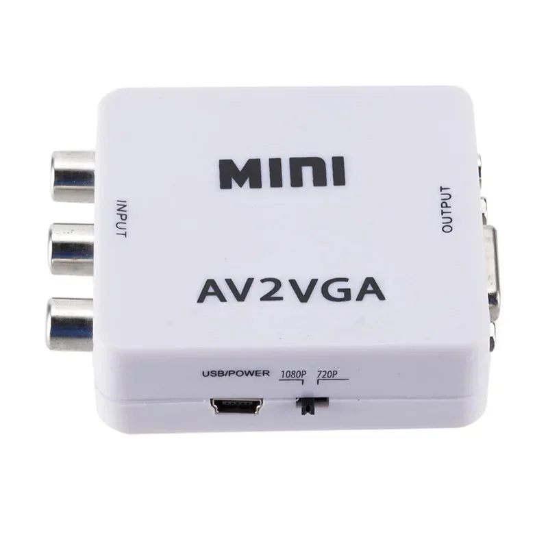 AV RCA CVBS To VGA   VGA To AV RCA , 3.5mm  ̺, TV ڽ PC  1080P HDTV ̴ 