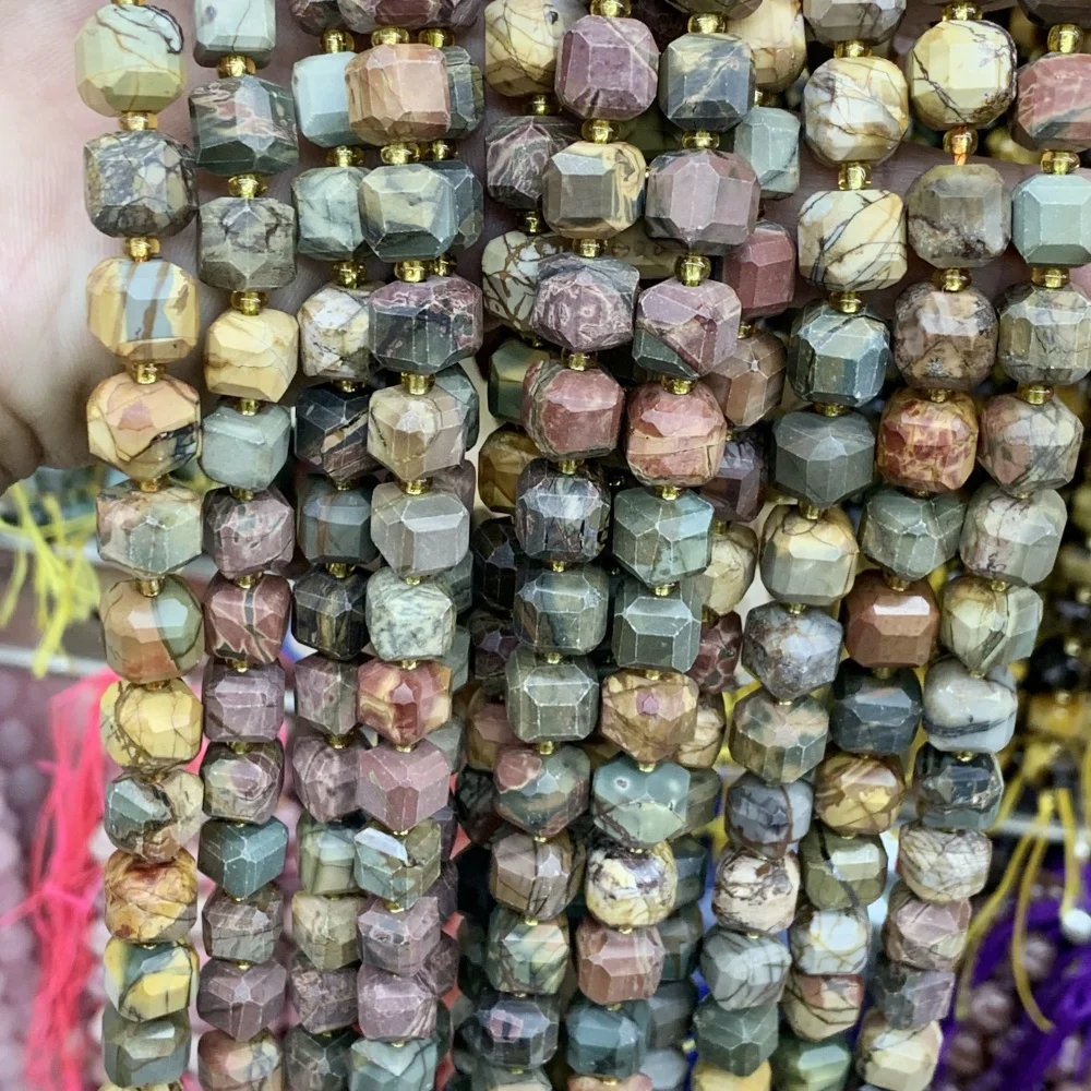 Natürliche quadratische Prehnit- und Tigerauge-Würfelperlen (6mm, 8mm) als lose Abstandshalter für DIY-Schmuckherstellung, Damen-Charm-Halsketten und Ohrringe – Detail 19