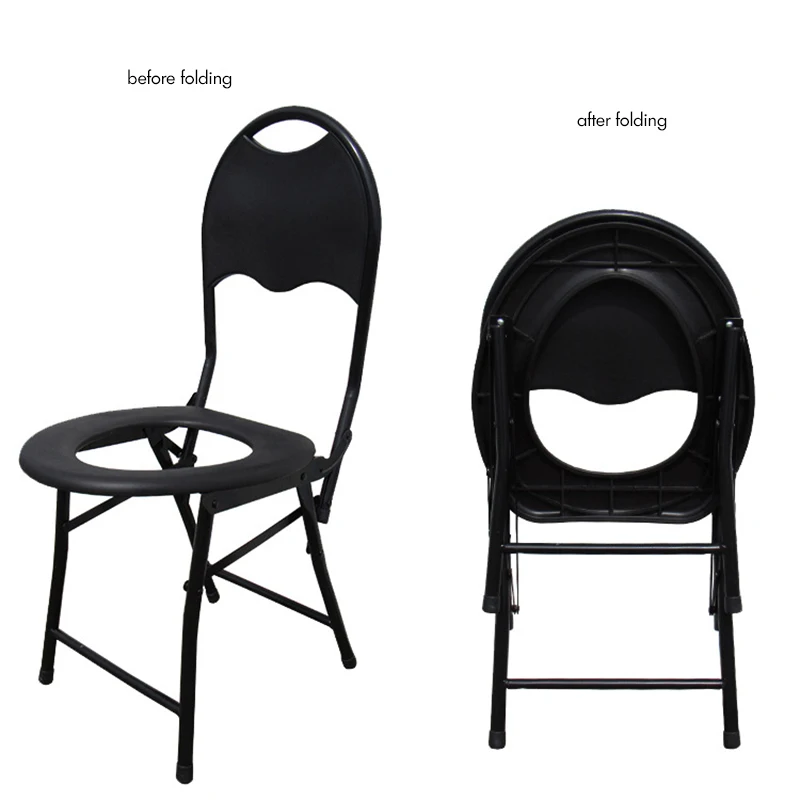 Portable Toilet for Camping, Metal Folding Outdoor Emergency Toilet with 70cm Backres t, Travel for Outdoor Living стул