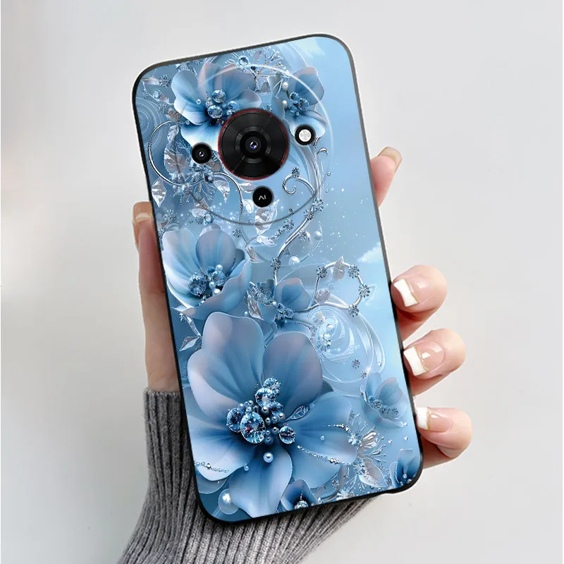 Butterfly Flower Black Soft Silicone Phone Case - Stylish Protective Back Cover