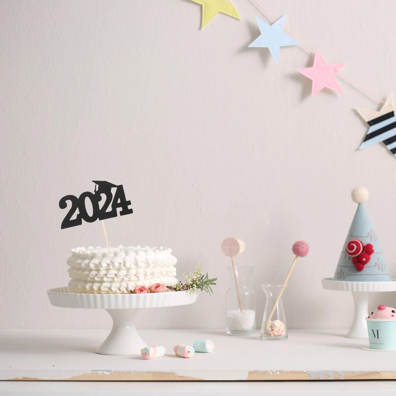 

6Pcs Congrats Grad Dessert Toppers Cake Picks Graduation Party Cake Decorations