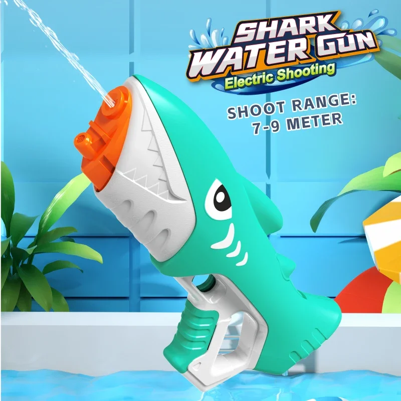 

Shark Electric Water Gun Pistol Shooting Toy Gun Full Automatic Summer Pool Beach Toy For Kids Children Boys Girls Adul Kid Gift