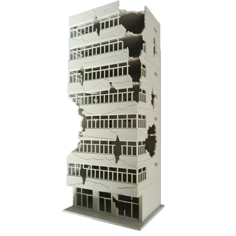 1/144 Outland Models Railway Scenery City Ruin Building Abandoned Tall Office N Scale toy children christmas gifts 6