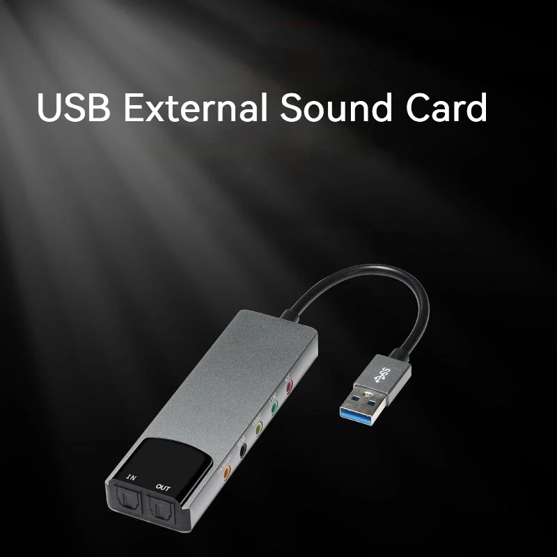 【Clearance sale】 USB External Sound SPDIF Optical Passthrough Input/Output 6 Channel 5.1 Audio Adapter for PC Playback Compatible Windows7.