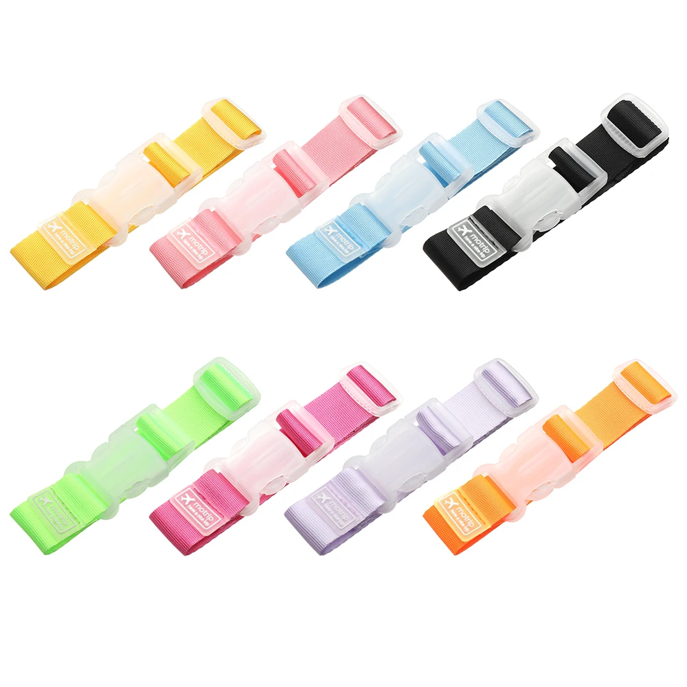 Colorful Adjustable Baggage Nylon Straps Baggage Belt Security Bag Buckle Button Aircraft Supplies Travel Luggage Accessories