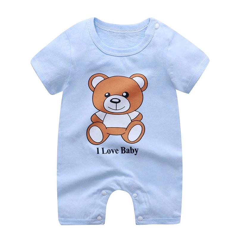 Newborn Baby Clothes Short Sleeve Romper Printed Cartoon Cute Baby Boys One-piece Clothes Toddler Jumpsuit Infantil Costume 3