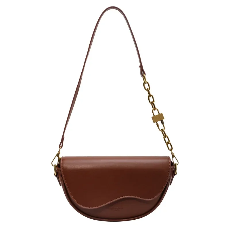 Stylish Good Texture Small for Women 2024 New Popular Retro Easy Matching Crossbody Shoulder Underarm Saddle Bag