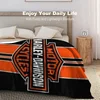 Harley-Davidson Throw Blanket Fuzzy Warm Throws for Winter Bedding 3D Printing Soft Micro Fleece Blanket 4