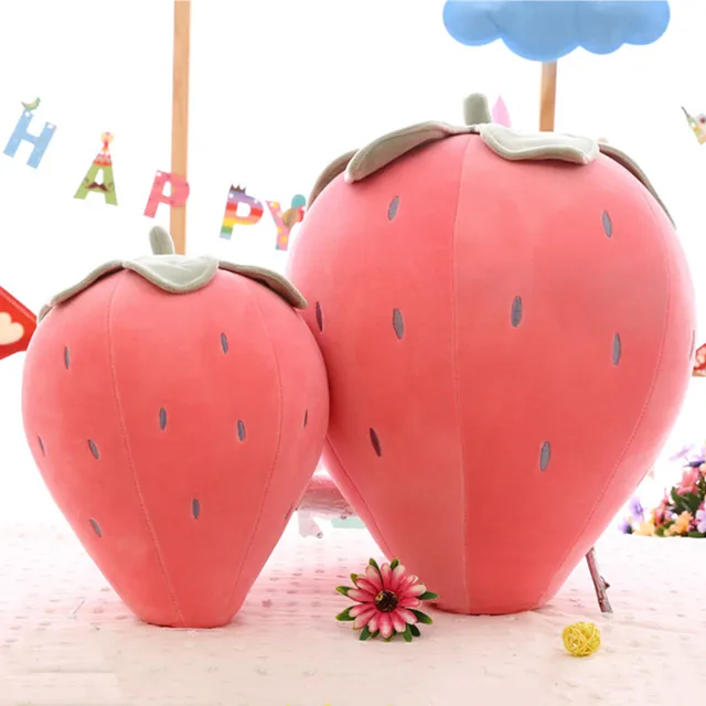Creative Cartoon Plush Strawberry Toy Children's Cute Fruit Stuffed Plush Toy Sofa Cushion Pillow Fun Sleeping Toy Girl Gift 2