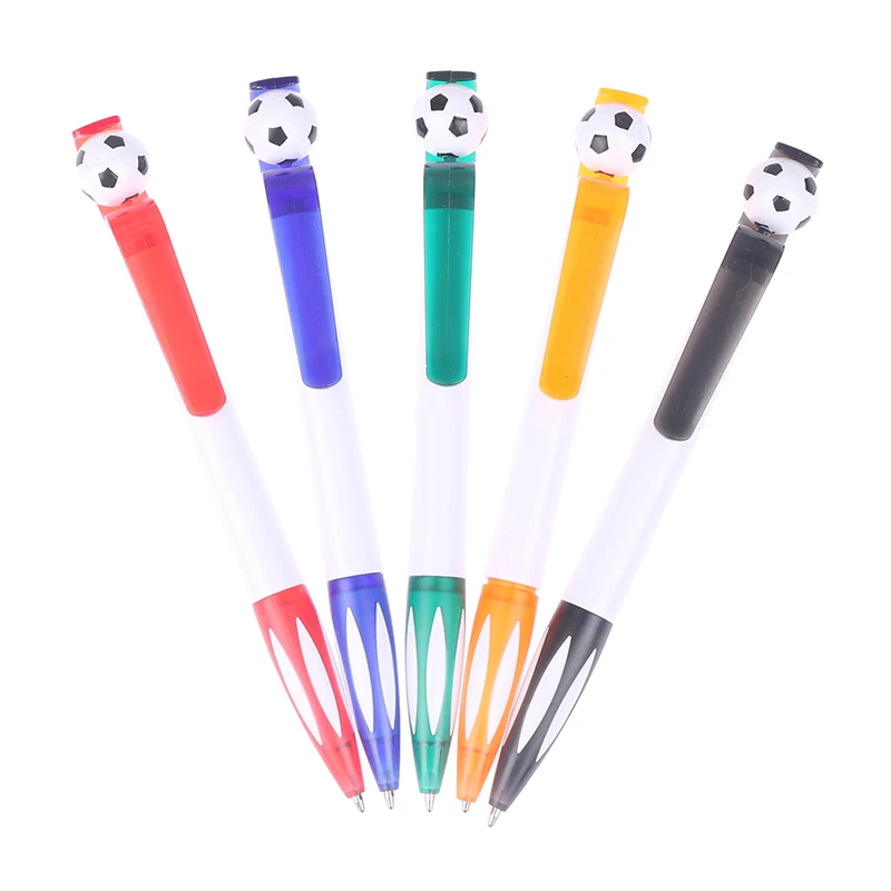 5Pcs 1.0mm Creative Pen Clip Rotating Football Ballpoint Pens For Students ballpoint pen