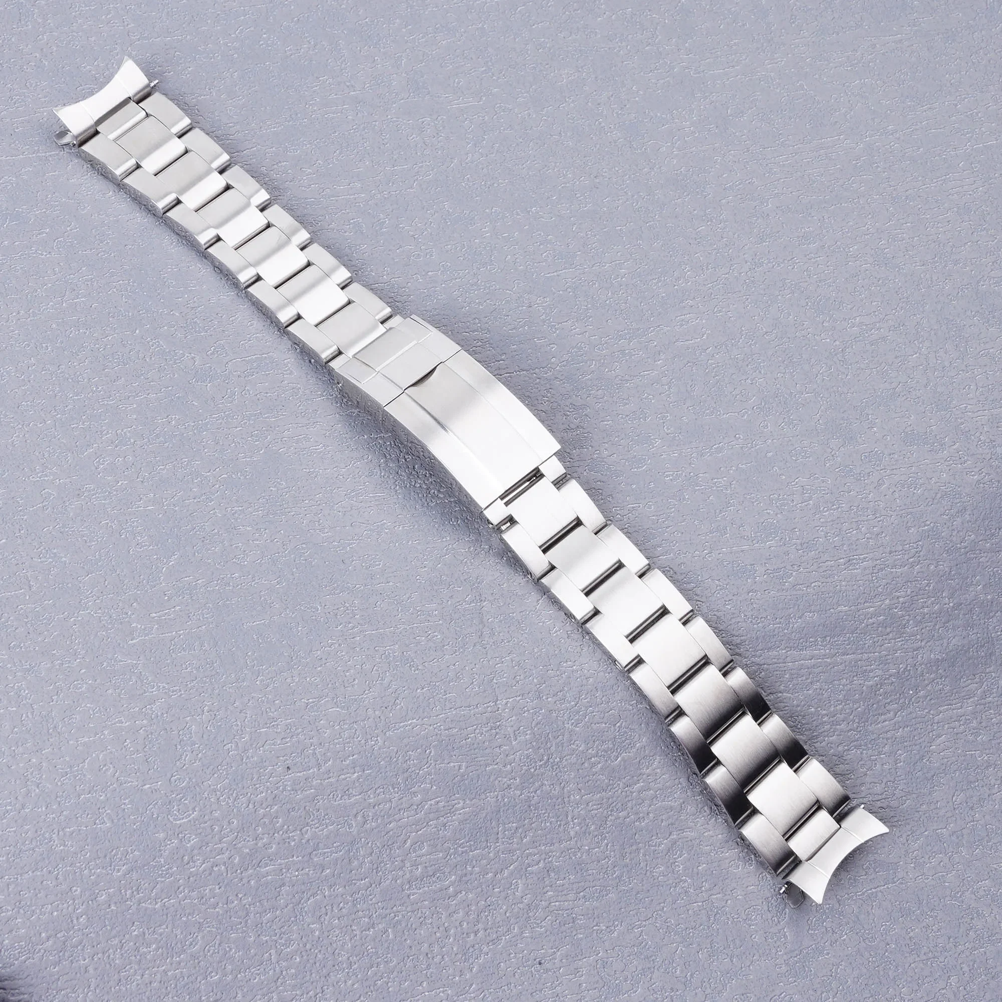 Rolamy 18mm Watch Band Strap Oyster Style 316L Stainless