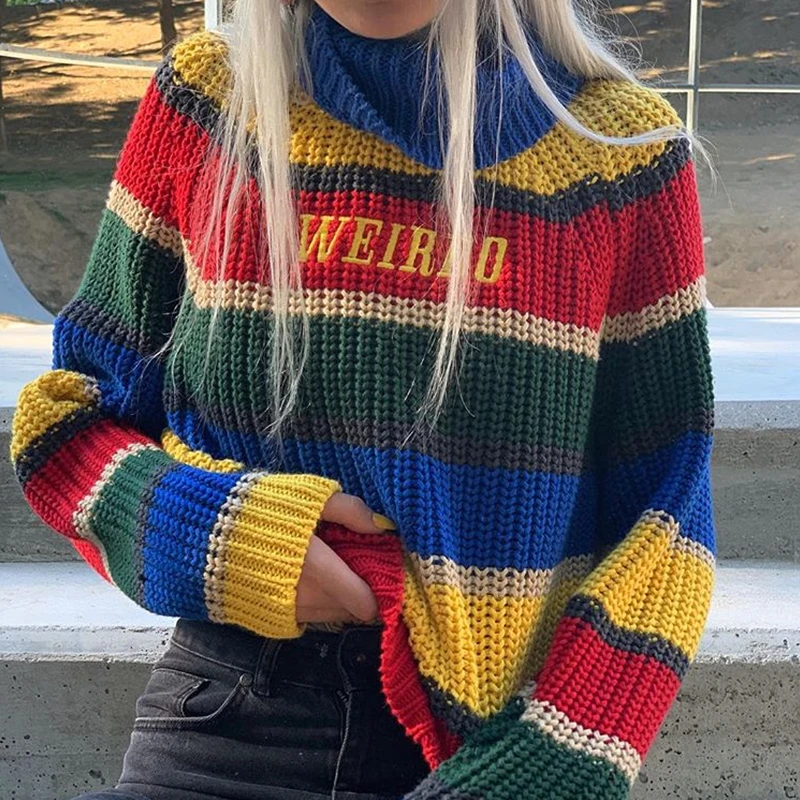 Knitted Jumper Turtleneck Sweater 
