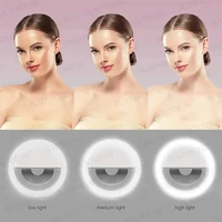 LED Light Ring with USBcharging Phone Lens Selfie Light Mini Circular Fill Light Clip Compatible with iPhone Samsung Xiaomi Poco 2