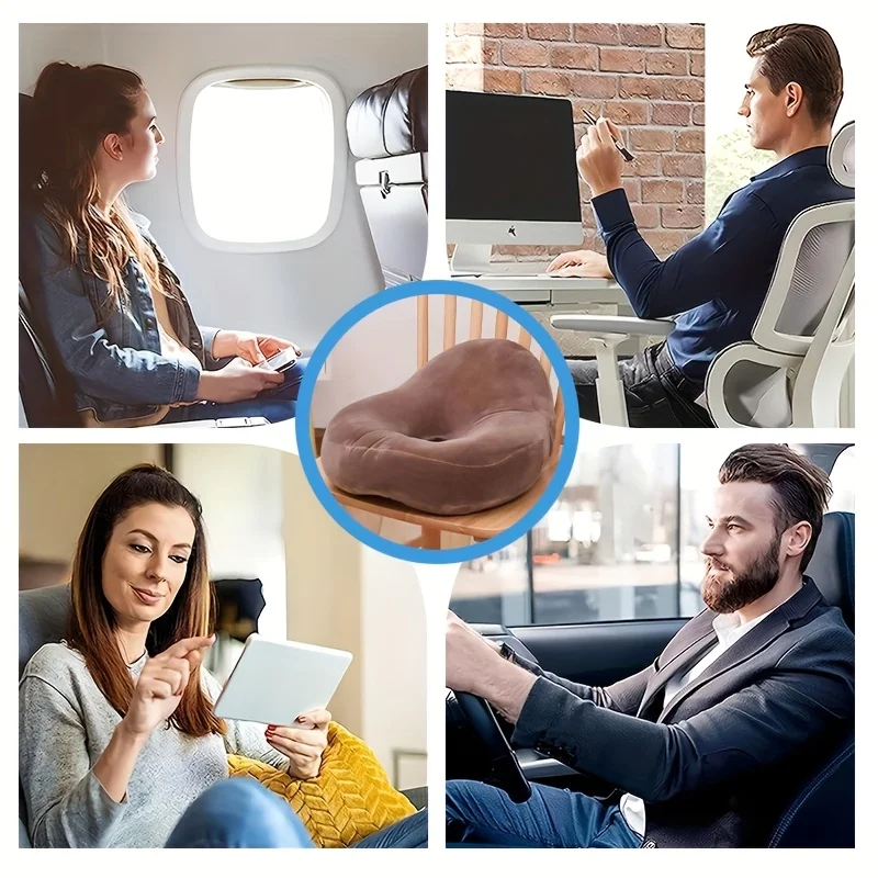 Memory Foam Cushion for Tailbone,Hemorrhoid Care - Donut Seat Pad with Cushioned,Portable Oval for Pregnancy,Office Chair,Car