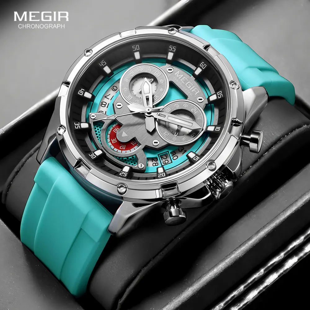 MEGIR Fashion Personalized Quartz Sports Chronograph Luminous Waterproof Men's Watch