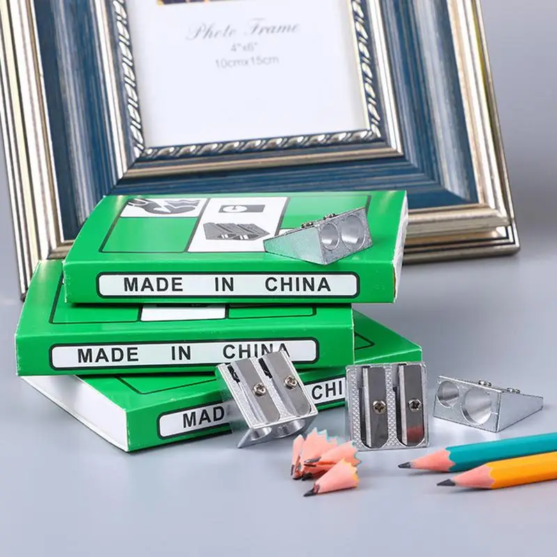 금속 학교 크레용 연필깎이, 학생 및 사무용품 문구류 액세서리, 2 홀 그라파이트 연필