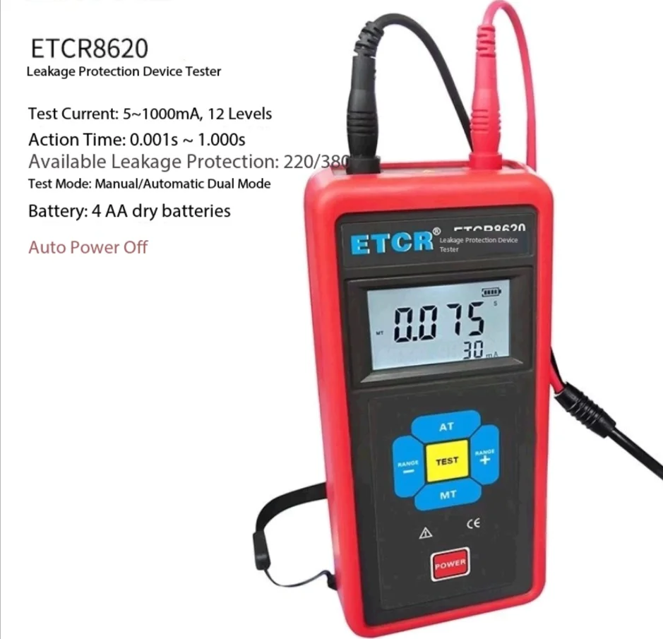 Leakage protector tester ETCR8600B/8620 jump action time current leakage switch