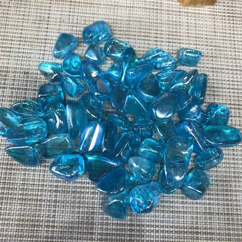 

Aura Blue Quartz Crystal Tumbled Stones Natural Gems Polished Healing Gemstones Reiki Decoration