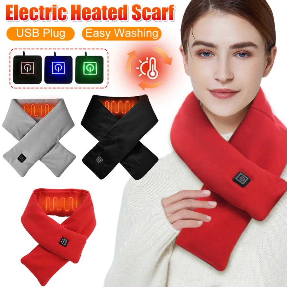 Heated Fleece Scarf for Men and Women