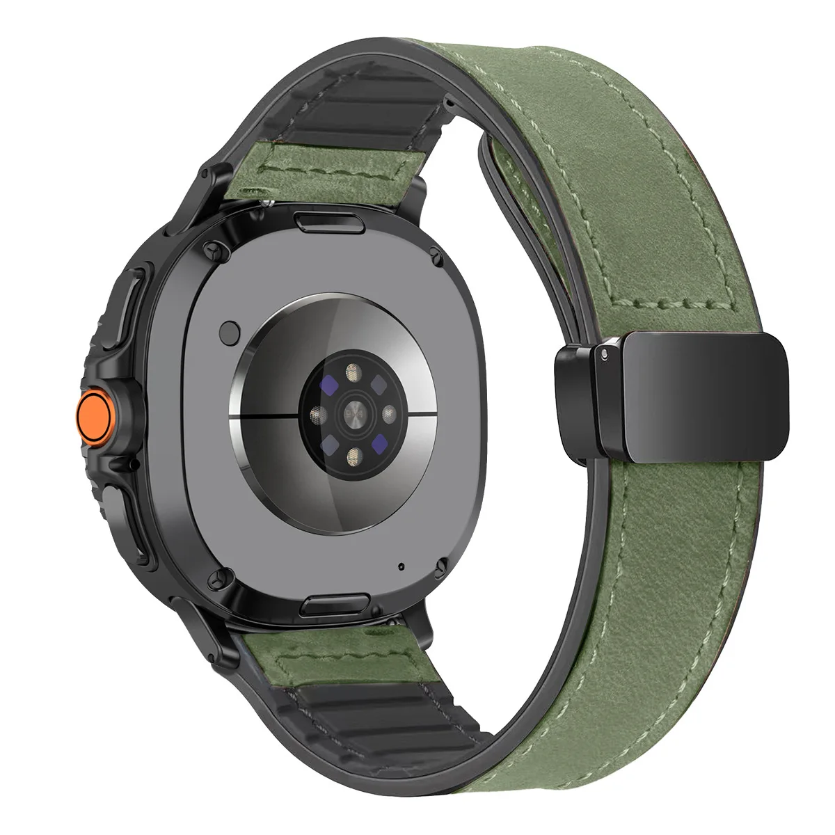 Magnetic Buckle Leather Silicone Watch Band Bracelet