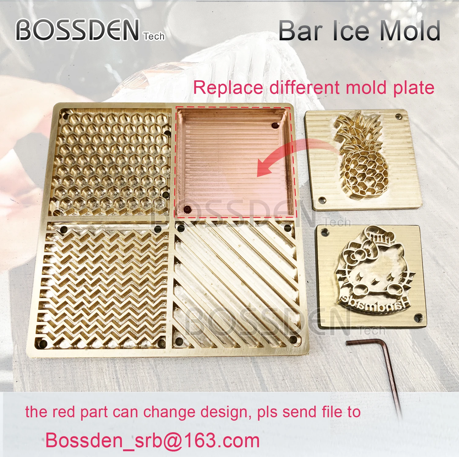 Ice Cube Brass Mold Custom Ice Cube Tray for Bar Ice Plate 