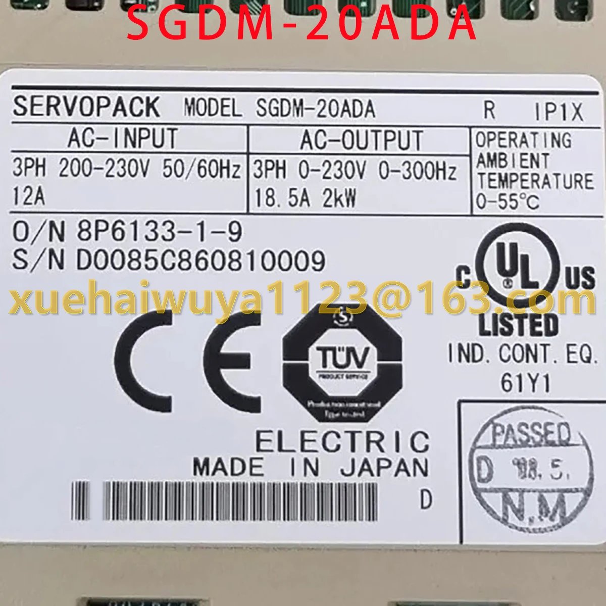 브란-오리지널 서보 드라이버 SGDM-20ADA