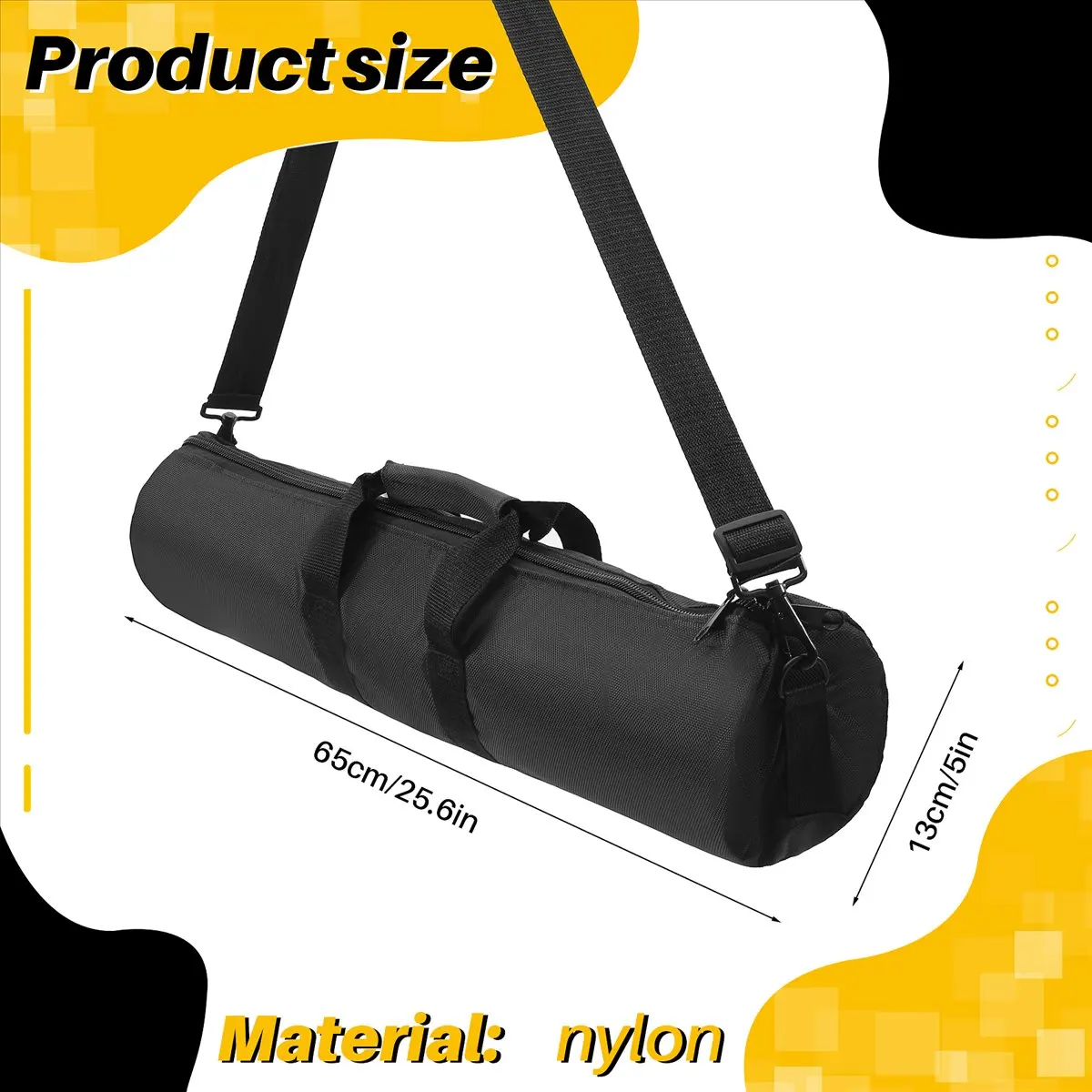 M05K 65CM 카메라 삼각대 가방 (보호용 코튼 방수 라이트 스탠드 삼각대 모노포드 카메라 케이스, 숄더 스트랩 포함)