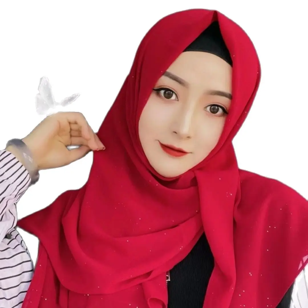 

2 Pieces 10Pcs Muslim Women Female Headscarf Chiffon Summer Malaysia Silk Scarf Hijab Prayer Kufi Islamic Saudi Arabia Headwraps