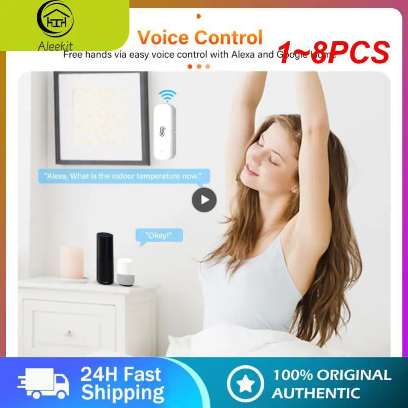 

1~8PCS Zigbee/Wifi Thermostat Hygrometer Sensor Support Alexa Home Voice Control Indoor Temperature Sensor for Home Pool