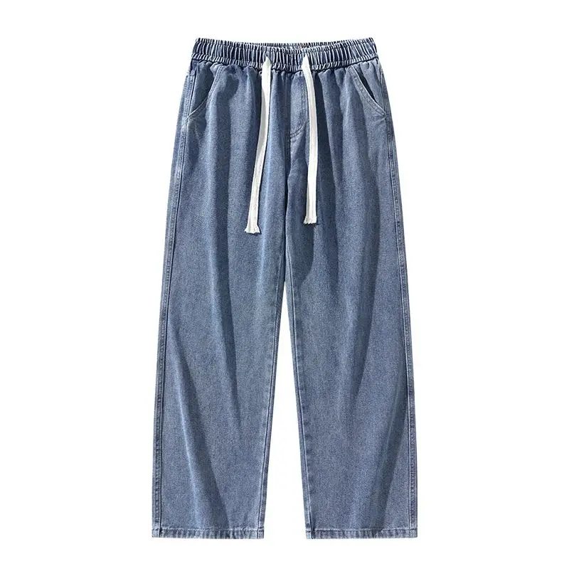 The autumn new American men's wide leg jeans feature loose retro straight leg pants, with a casual and fashionable high street 6