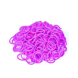 Vibrant Elastic Rubber Loom Bands Kit for Kids - DIY Crafting and Jewelry Making Supplies (600 Pieces) (Rose Red Purple)