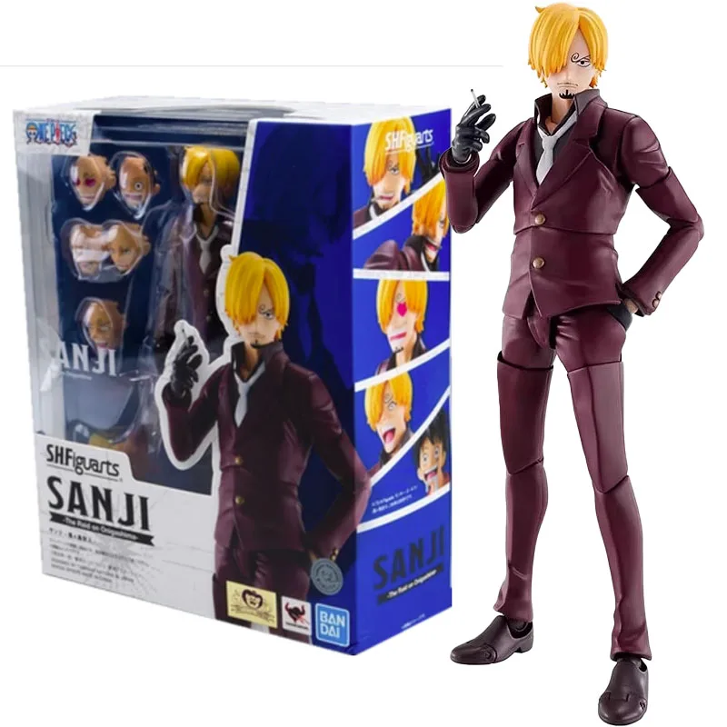 

Bandai Genuine ONE PIECE Finished Model Kit S.H.Figuarts Series SANJI Anime Action Figure Toys for Boys Collectible Toy