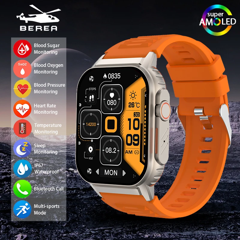 2023 Nuovi Orologi Intelligenti Per Uomo Donna Bluetooth Call Sports Hrv Heath Blood Sugar Blood Pressure Cardiofrequenzimetro Smartwatch