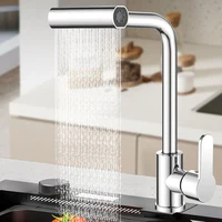 4 Modes Kitchen Faucet Waterfall Stream Sprayer 360° Rotation Basin Faucet 1/2inch Hot Cold Mixer Tap Kitchen Sink Faucet 5
