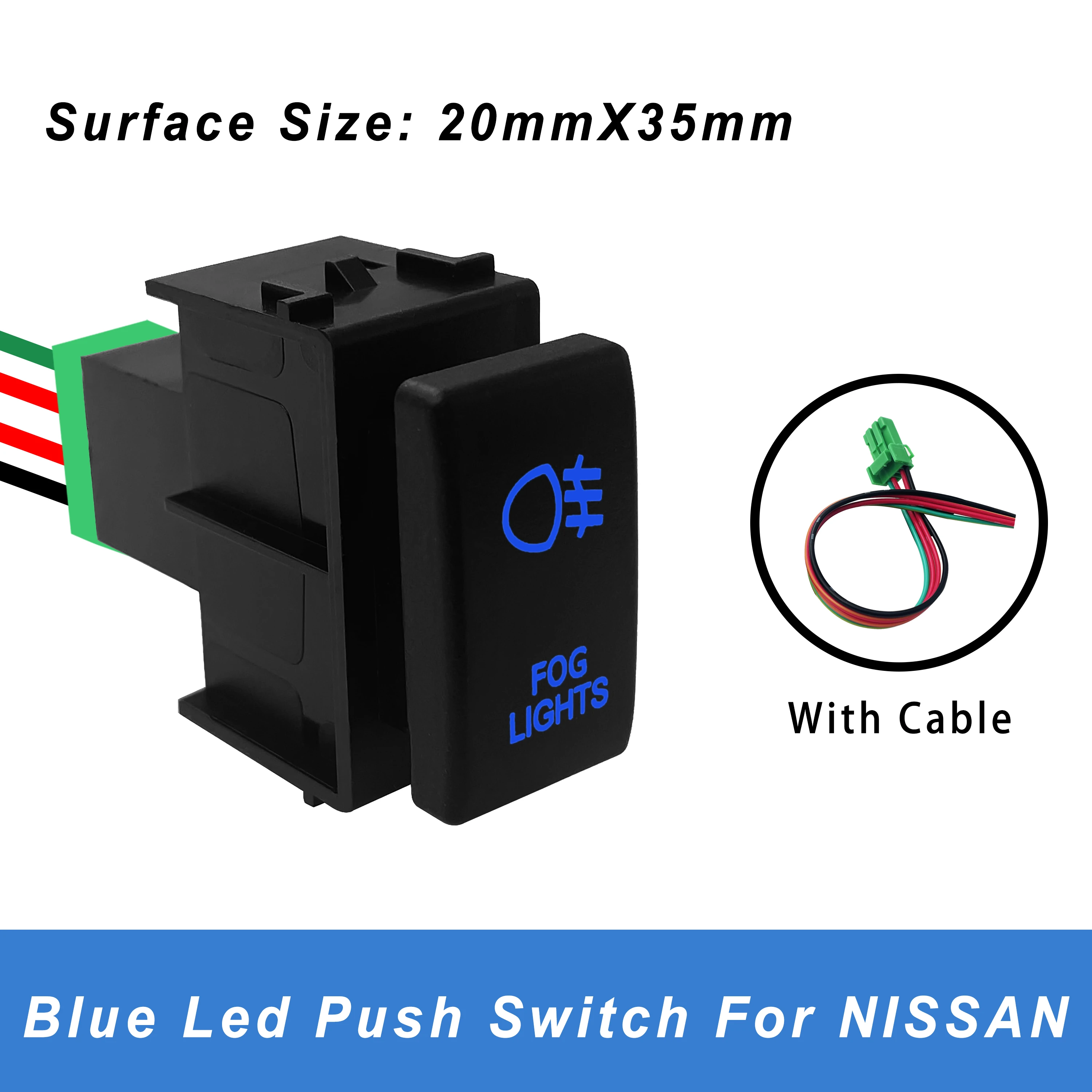 12V Blue Led FOG LIGHTS for Nissan Push Button Switch Navara D40 Patrol