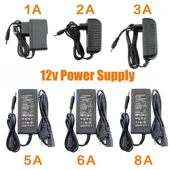 LED 스트립용 컨버터 충전기, 12V 전원 공급 장치, 3A 전원 어댑터, 4A 엘리미네이터 변압기, 220V ~ 12V 5A 소스, 1A, 2A, 6A, 8A