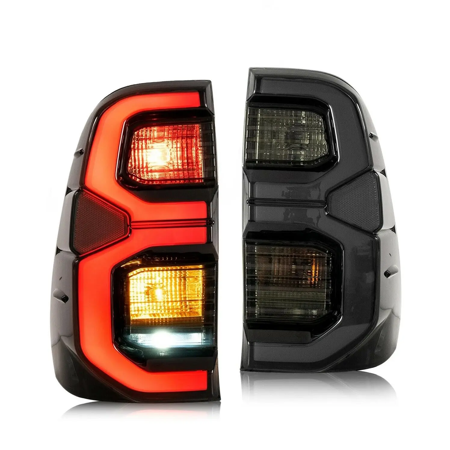 

Full LED Smoked Lens Tail Lights For Toyota Hilux 2015-2020 Rear Lamps