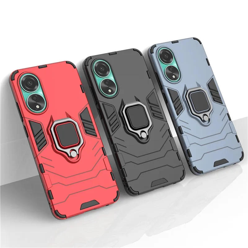 

For OPPO A78 4G Case 6.43 inch Shockproof Armor Hard PC Holder Silicone Bumper For OPPO A78 4G Cover For OPPO A78 4G Case