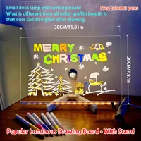 Drawing Board Light Up Acrylic Message Board Rewritable DIY Children's Glowing Drawing Board Message Lamp With 7 Colorful Pens - Image 6