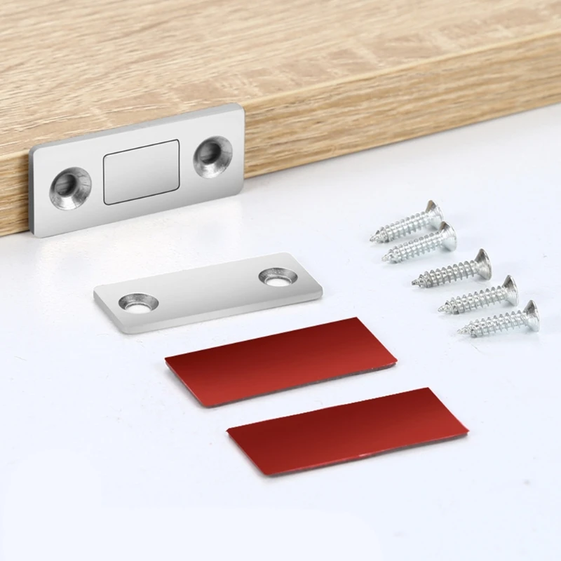 Magnetic Door Catch Drawer Catch for Sliding Door Cabinet Cupboard with Mounting Screws Adhesive