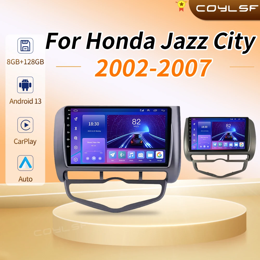 Android 13 Car Radio for HONDA JAZZ City 2002-2007 Stereo Multimedia Audio Video Player Carplay Auto 2Din DVD Head Unit car stereo