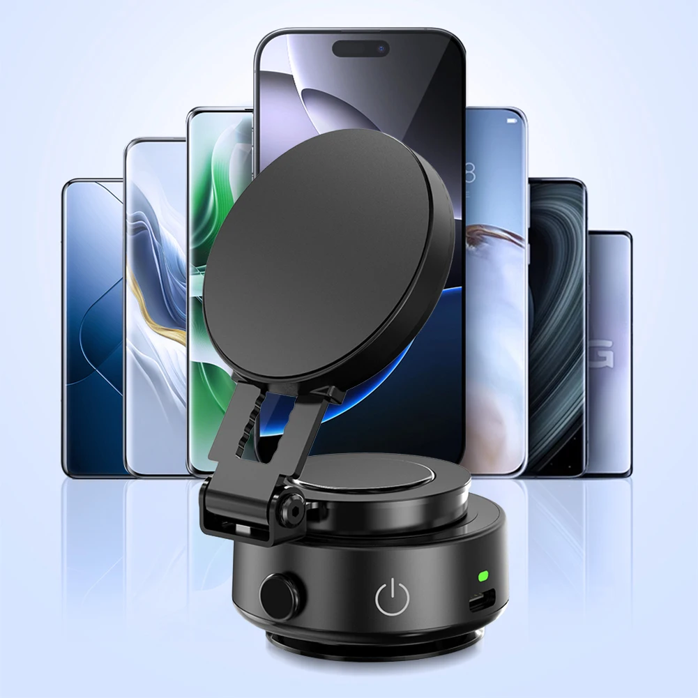 For Magsafe Magnetic Vacuum Adsorption Suction Cup Bracket 360° Rotatable Folding Car Magnetic Holder for IPhone/Samsung/Xiaomi