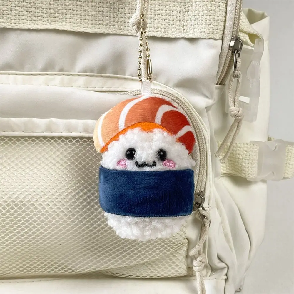 Ciondolo zaino in peluche sushi salmone Portachiavi per auto Kawaii Ragazza Peluche Cartoon Ciondolo per bagagli Bambola con ciondolo Coppia regalo Fidanzate  1524