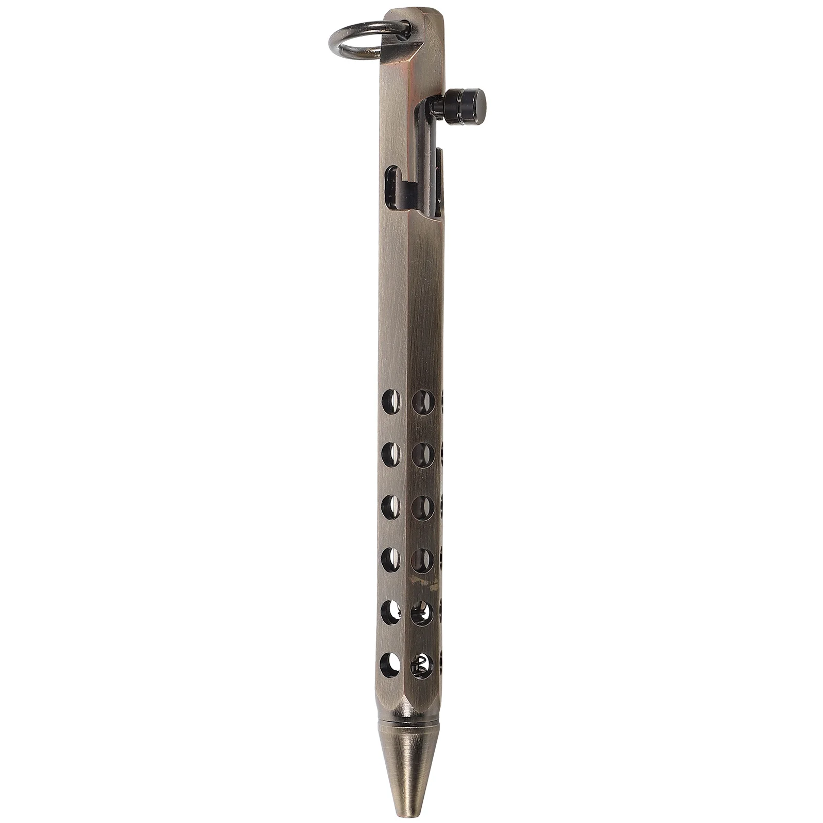 

Retro Style Brass Pen Portable Pen with Hanging Ring Creative Ball-point Pen Office Supply
