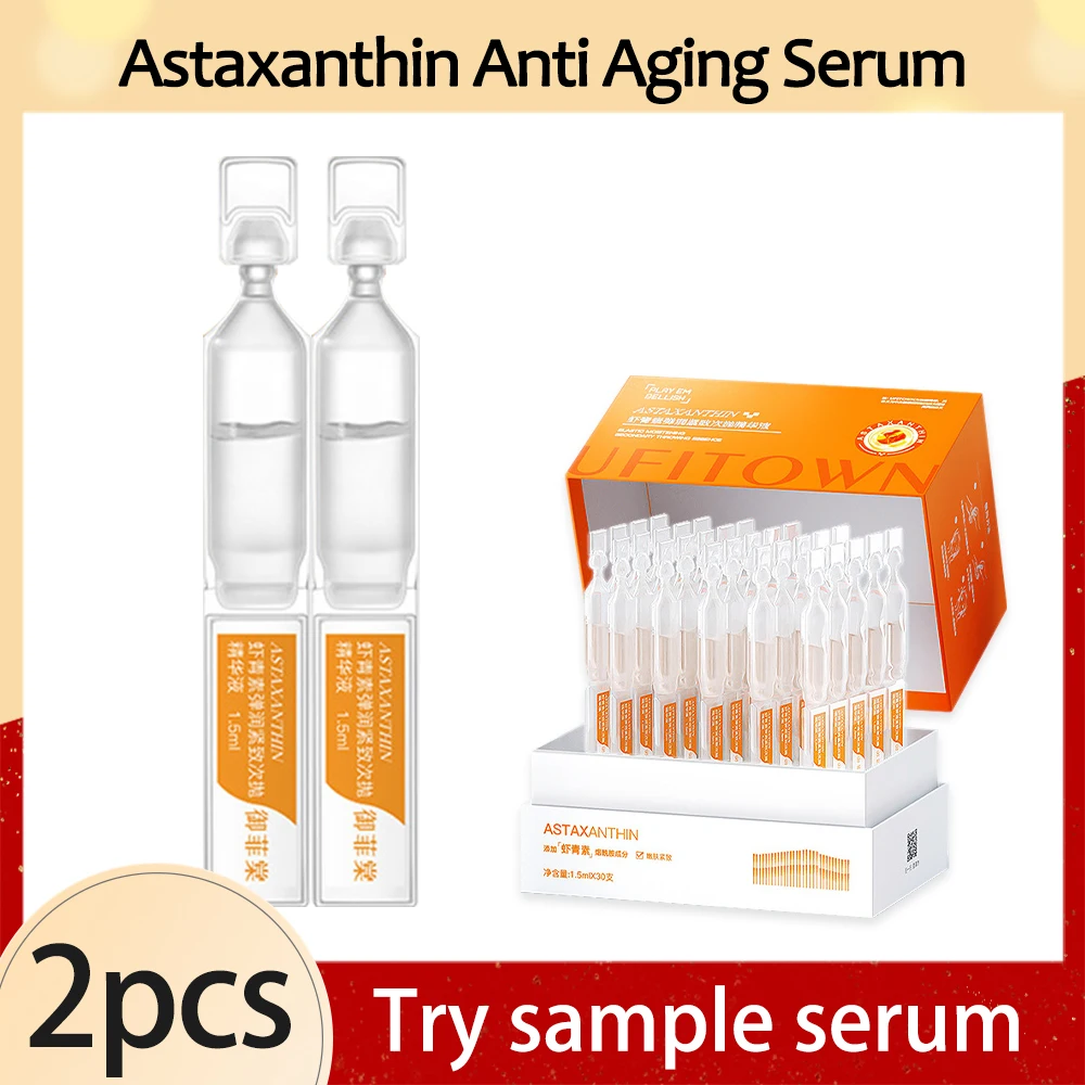 2pcs Astaxanthin Anti Aging Face Serum Niacinamide Whitening Remove Dark Spots Fine Lines Essence Moisturizing Firming SkinCare