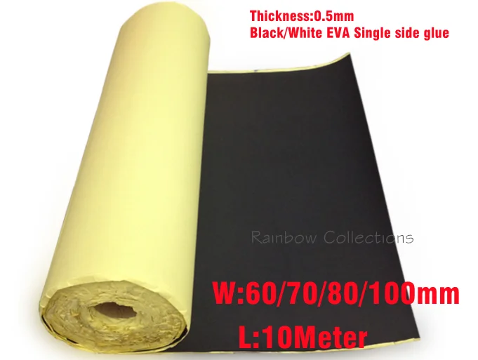 Uxcell EVA Foam Sheets Black Self Adhesive Back 6.56ft x 11.8 Inch 2mm  Thickness