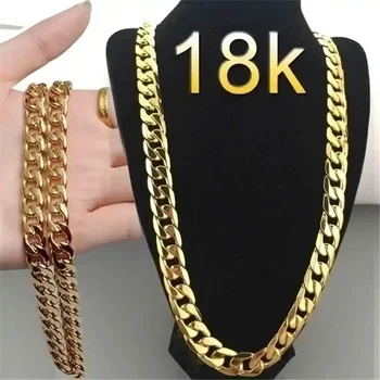 Collares de oro de 18K para hombre y mujer 1