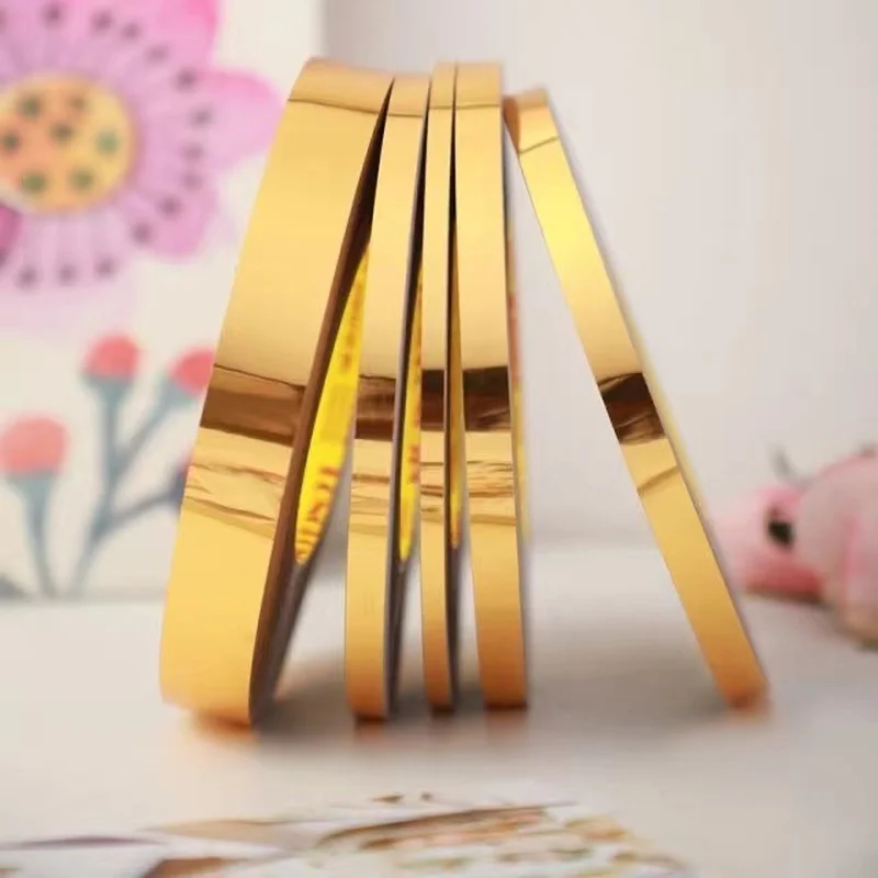 1M 5M Tile Gap Self Adhesive Line Ceiling Edge Strips Waterproof Gold Tape Diy Art Wall Decor Furniture Edge Banding Strip