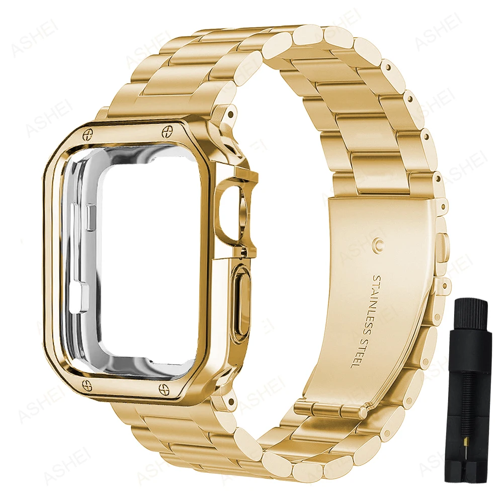 Premium Strap and Protective Case for Apple Watch - Durable TPU Cover with Stylish Bracelet Design