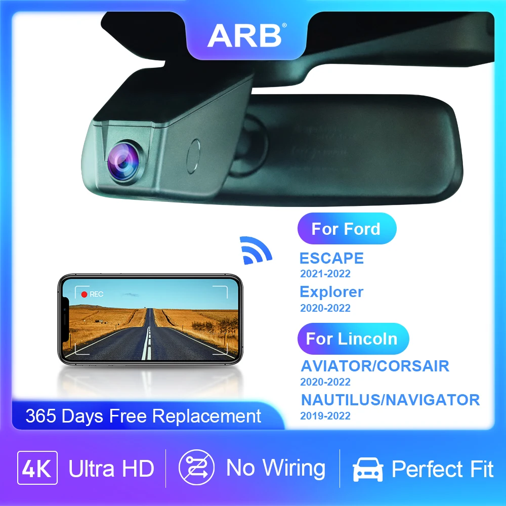 

Dash Camera for Ford ESCAPE/ Explorer, for Lincoln AVIATOR/ NAUTILUS/ NAVIGATOR/ CORSAIR, ARB 4K OEM Style Car Video Recorder
